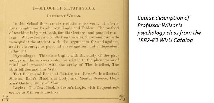 Professor Wilson's psychology course description 1882-83
