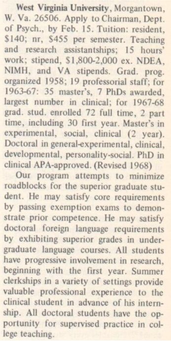 Graduate Study in Psychology 1969